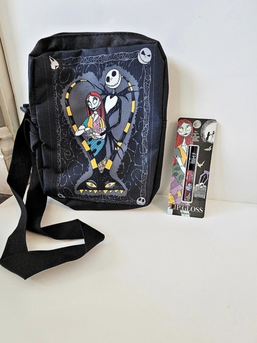 Disney The Nightmare Before Christmas Jack and Sally Heart Crossbody Bag